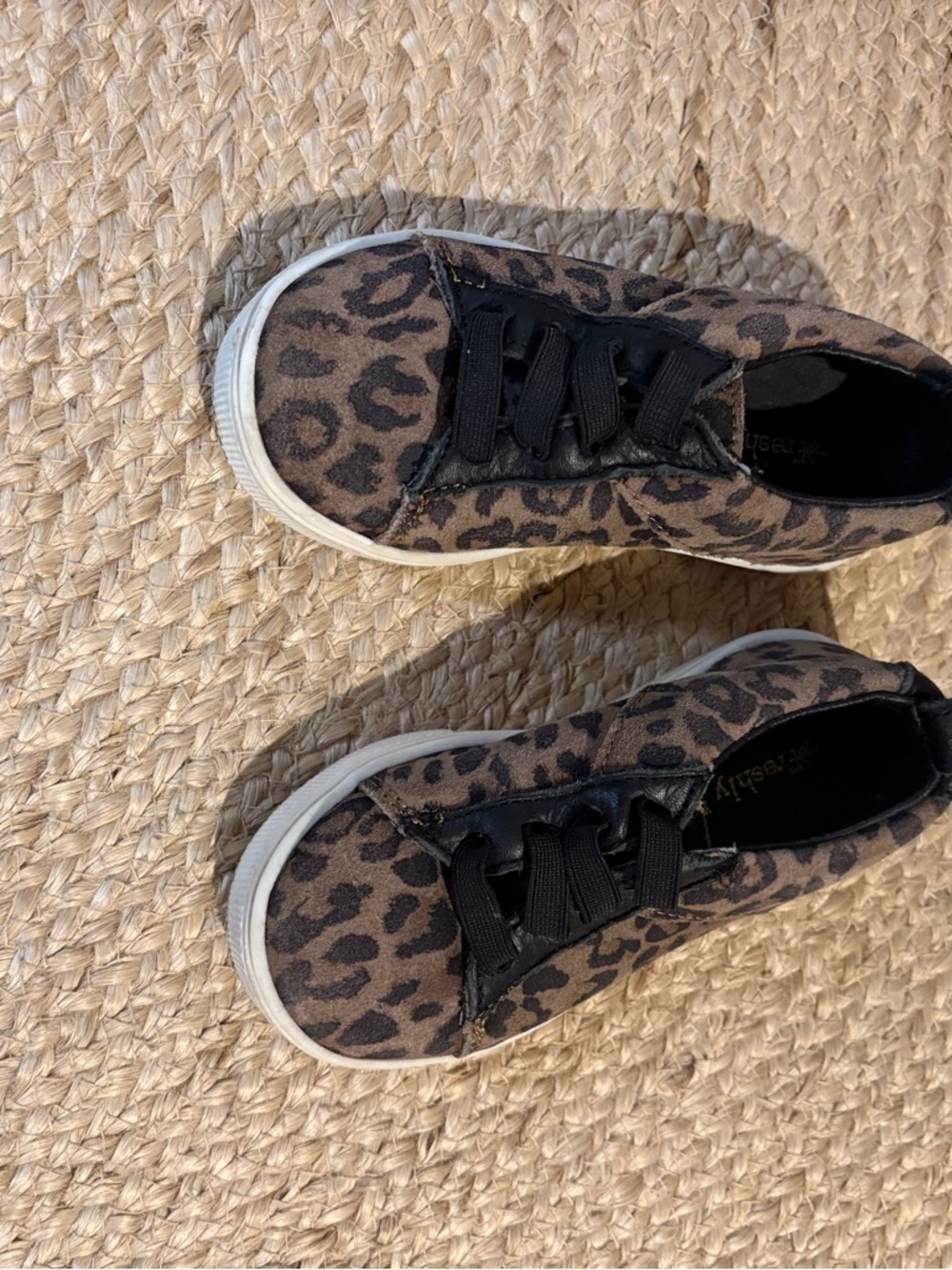 Kids Leopard Print Slip-On Sneakers - Black/Brown
